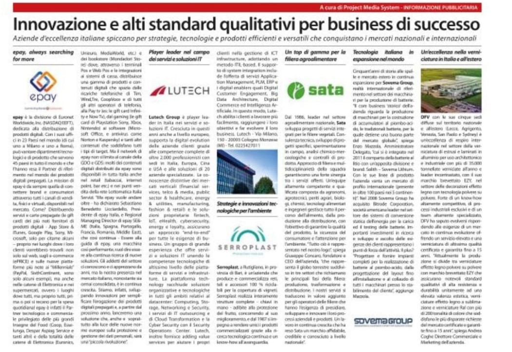 Innovazione e alti standard qualitativi per business di successo