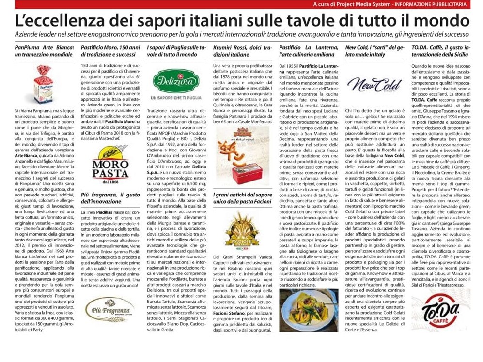 L'eccellenza dei sapori italiani sulle tavole di tutto il mondo